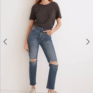 Size 33: The Perfect Vintage Crop Jean in Gooding Wash: Knee-Rip Edition